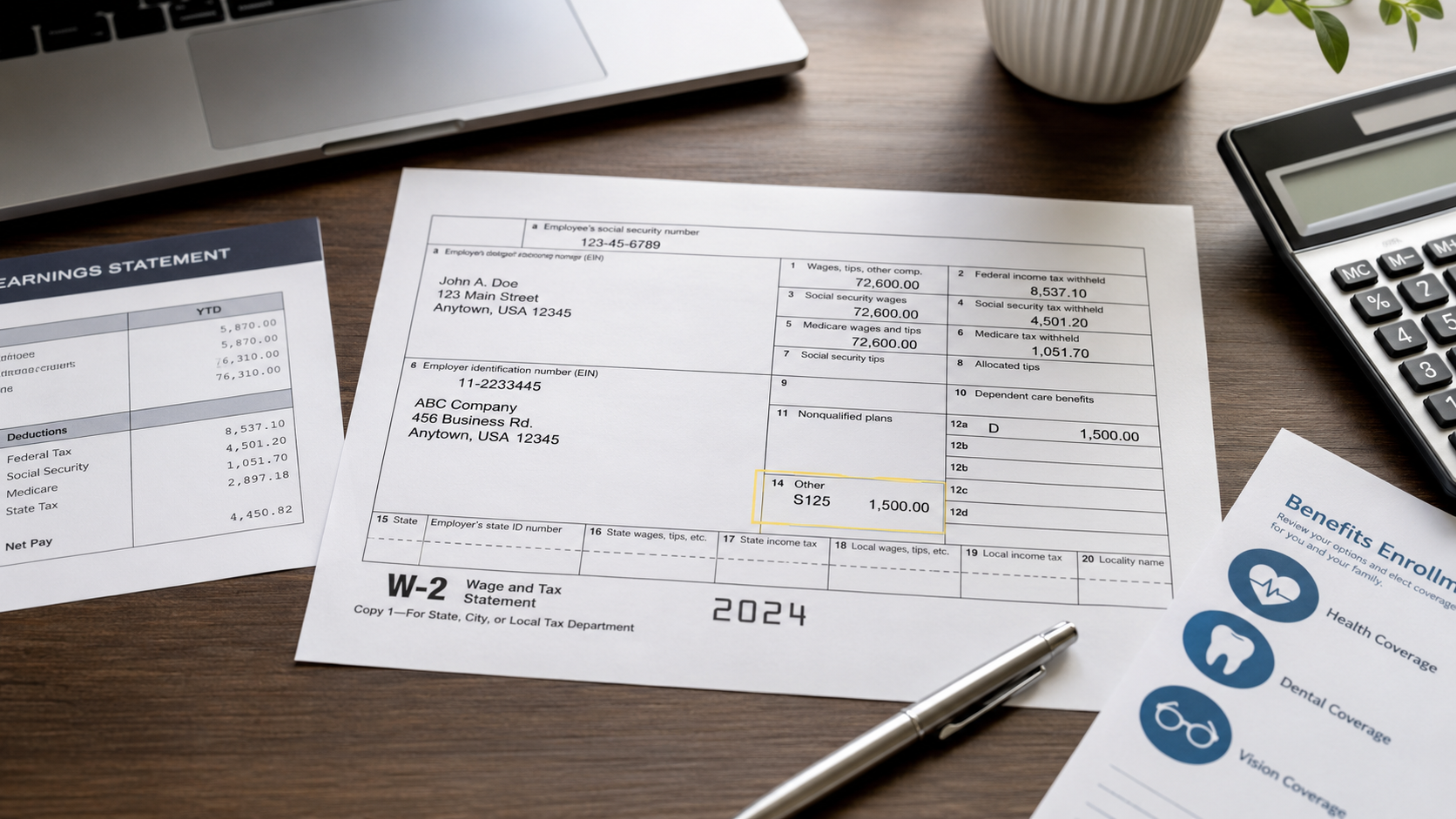 What Is S125 in Box 14 or 14a on a W-2? Section 125 Pre-Tax Benefits Explained